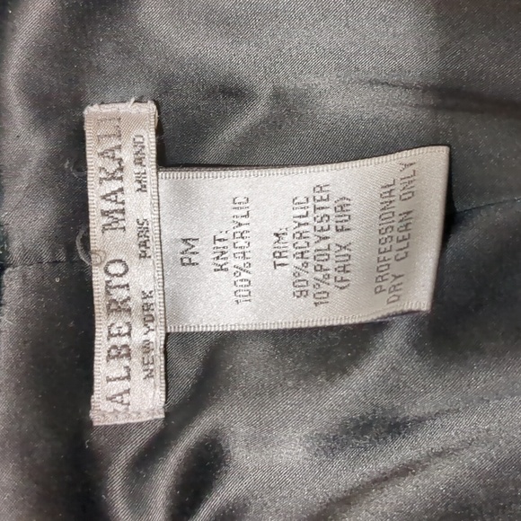 Alberto Makali Long Fur  black and turquoise Vest size M - Picture 4 of 10